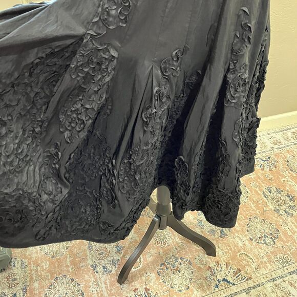 🖤 Cache Black V-Neck Embroidered A-Line Cocktail Dress – Size 10 - Picture 9 of 9